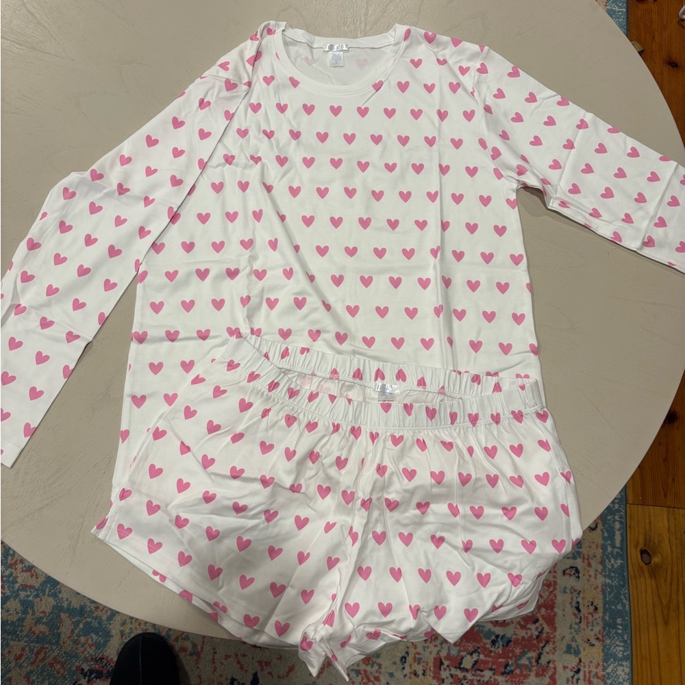 NWOT LAKE Pink Heart Pajamas